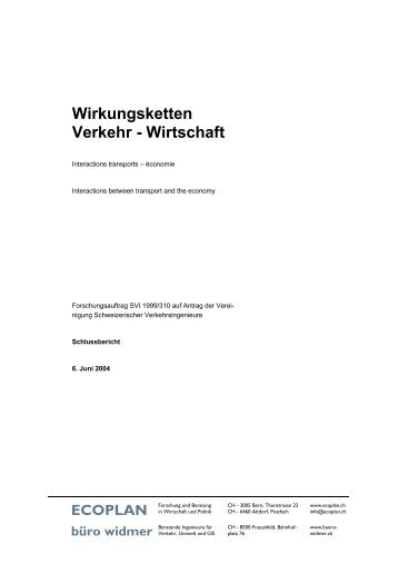 Wirkungsketten Verkehr - Wirtschaft