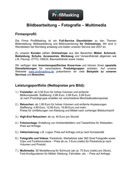 ProfiMasking Services