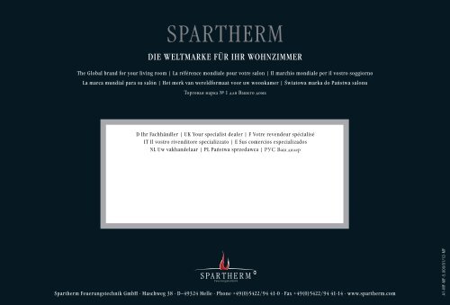 Betriebsanleitung - Spartherm