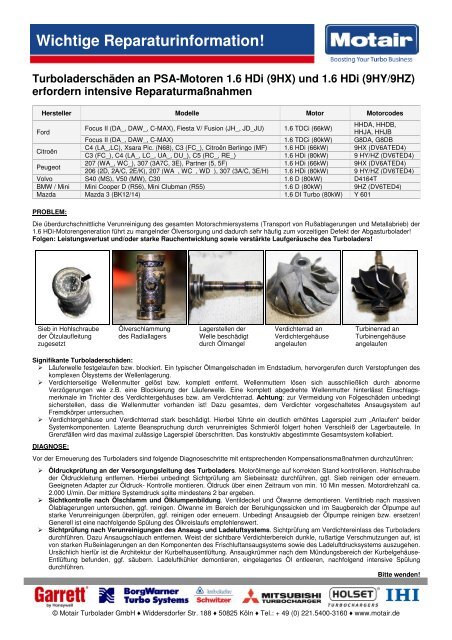 Turbolader: Funktion/Defekte/Reparatur