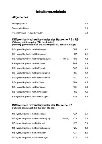 Differential-Hydraulikzylinder der Baureihe RB / RS