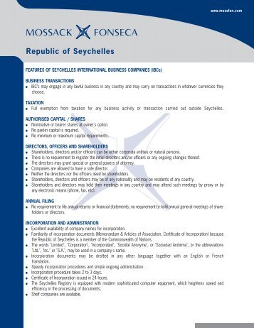 Seychelles Highlights English.qxp - Mossack Fonseca  & Co.