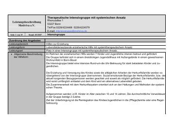 Therapeutische Intensivgruppe mit systemischem ... - Motiviva eV