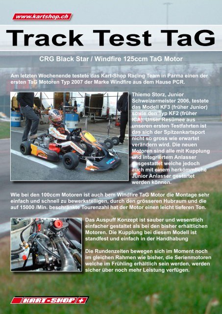 CRG Black Star / Windfire 125ccm Tag Motor - Kart Shop Rümlang