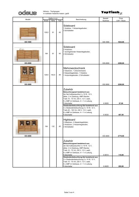 VK-Preisliste ODEUS 2009 3,6