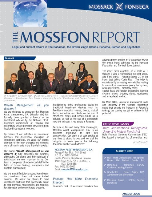 MOSSFONREPORT - Mossack Fonseca  & Co.