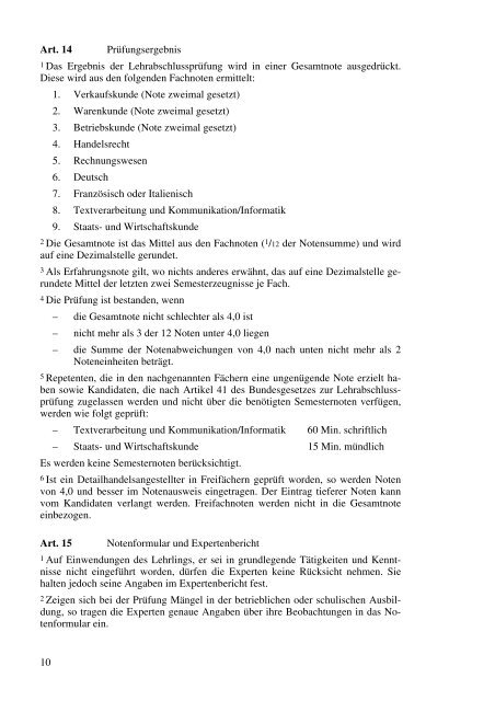 Reglement und Lehrplan (BBT) - Kaufmännische Berufsschule ...