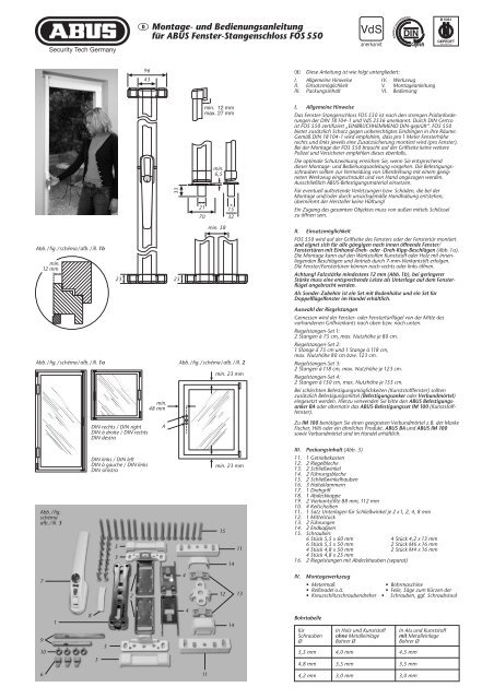 D Montage- und Bedienungsanleitung für ABUS Fenster ...