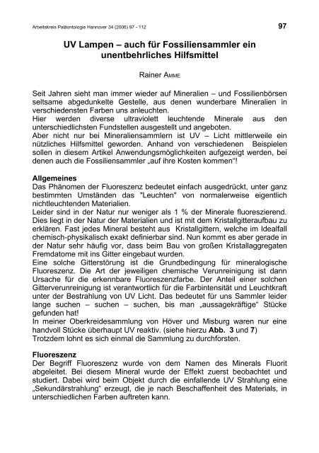 ARBEITSKREIS PALÄONTOLOGIE HANNOVER