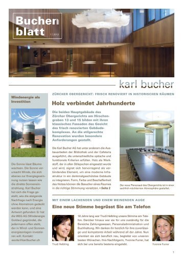 Holz verbindet Jahrhunderte - Karl Bucher AG