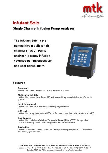 Infutest Solo - MTK Peter Kron GmbH