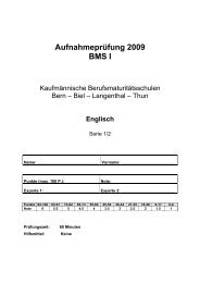 Aufnahmeprüfung 2009 BMS I - Kaufmännische Berufsschule ...