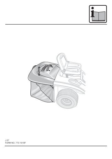 J 07 FORM NO. 770V1819F - MTD Europe