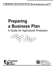 Preparing a Business Plan - Bee Keeper Example - Agricultural ...