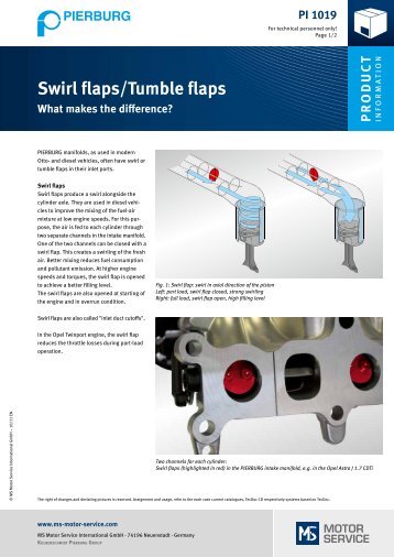 Swirl flaps/Tumble flaps - Part Info