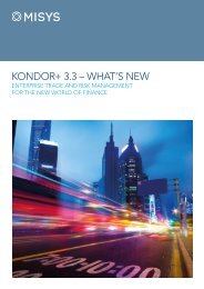 KONDOR+ 3.3 â WHAT'S NEW - Misys