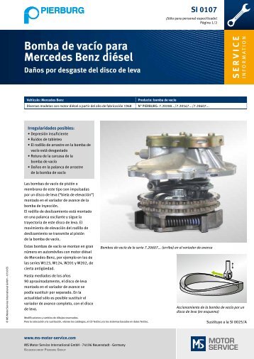 Bomba de vacío para Mercedes Benz diésel - MS Motor Service ...
