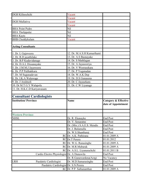 Annual Transfers of Specialist Medical Officers - 2013(Draft)