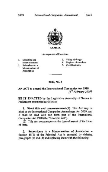 2009 International Companies Amendment No.3