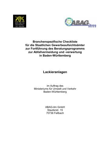 Checkliste - Lackieranlagen [PDF, 150.68 KB] - Baden-Württemberg