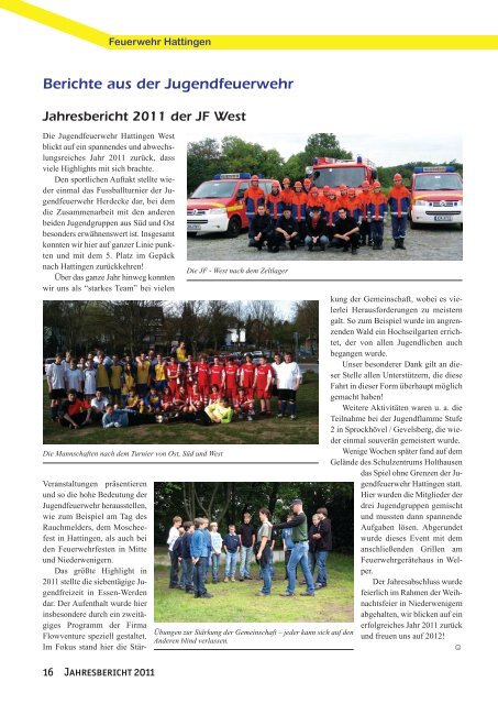 Jahresbericht Hattingen 2011 - Feuerwehr Hattingen