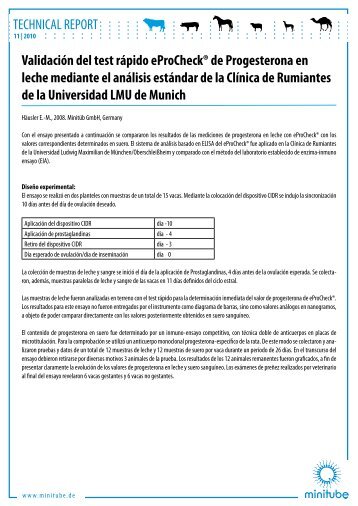 TECHNICAL REPORT Validación del test rápido ... - MINITÜB GmbH