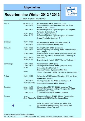 Download der Terminliste als PDF - Münchener Ruder