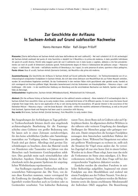 Zur Geschichte der Avifauna in Sachsen-Anhalt auf - Dr. Ralf-Jürgen ...