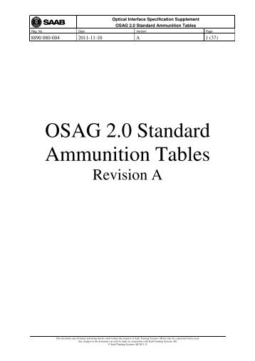 7 Ammunition Table