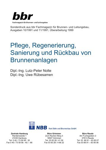 Pflege, Regenerierung, Sanierung und Rückbau von ... - nord-bb.de