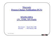 Macronix Process Change Notification (PCN) MX25L3205A (3V ...