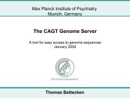 CAGT Genome Server - Max-Planck-Institut für Psychiatrie München