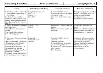 Schulzweig: Realschule Fach: Arbeitslehre ... - shuttle.de