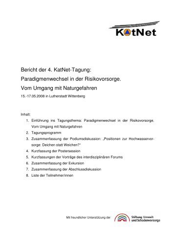 Bericht der 4. KatNet-Tagung: Paradigmenwechsel in der ...