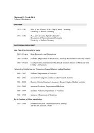 Christoph W. Turck, Ph.D. 1974 - Max-Planck-Institut für Psychiatrie ...