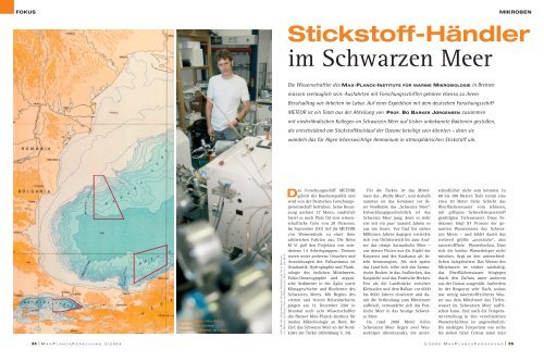 im Schwarzen Meer - Max-Planck-Institut für Marine Mikrobiologie