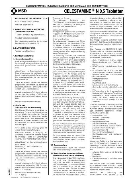 CELESTAMINE® N 0,5 Tabletten - MSD