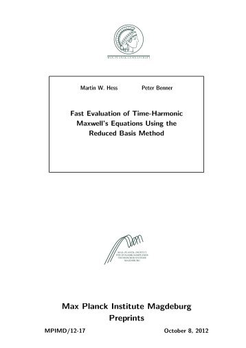 Fast Evaluation of Time-Harmonic Maxwell's Equations Using the ...