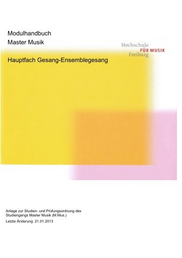 Modulhandbuch - Hochschule für Musik Freiburg