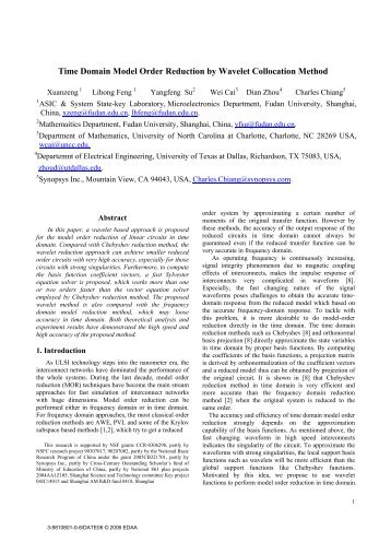 Time Domain Model Order Reduction by Wavelet ... - DATE