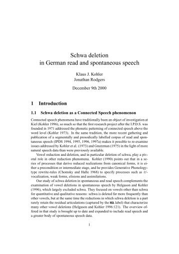 Schwa deletion in German read and spontaneous speech