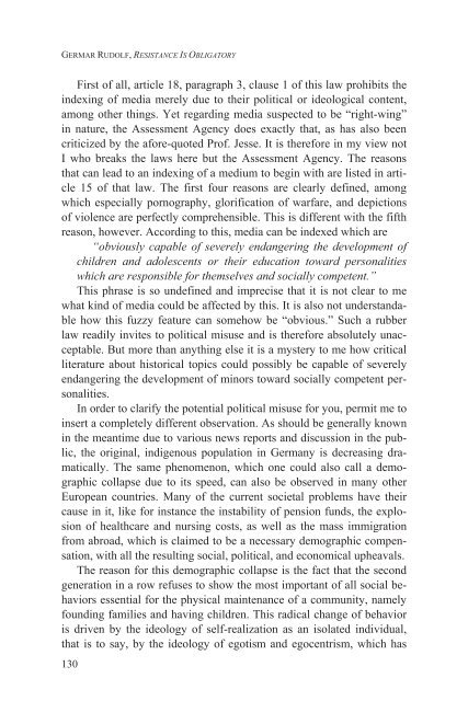 Germar Rudolf, Resistance Is Obligatory (2012; PDF-Datei