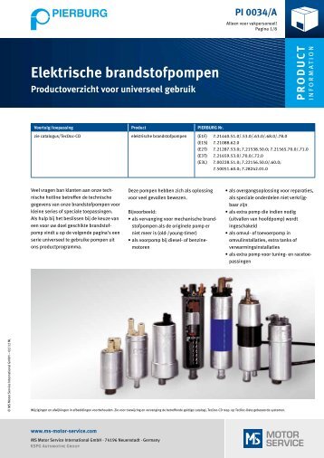 elektrische brandstofpompen - MS Motor Service International GmbH