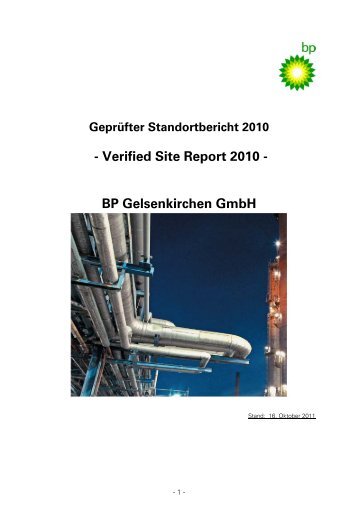 - Verified Site Report 2010 - BP Gelsenkirchen GmbH