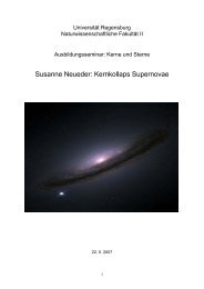 Susanne Neueder: Kernkollaps Supernovae - Universität Regensburg