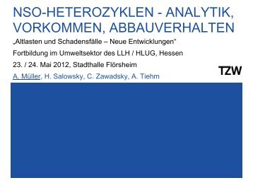 NSO-Heterozyklen - Analytik, Vorkommen, Abbauverhalten