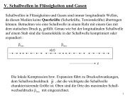 V. Schallwellen in Flüssigkeiten und Gasen