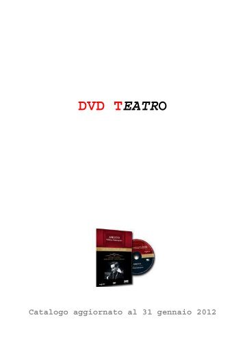 DVD teatro – al gennaio 2012 - Biblioteca civica di Rovereto