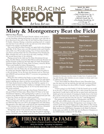 Misty & Montgomery Beat the Field - Barrel Racing Report