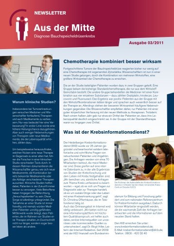 Aus der Mitte – Diagnose Bauchspeicheldrüsenkrebs